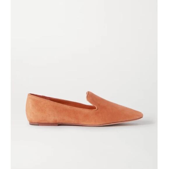 Vince Clark Tan Square Toe Tan Suede Flat Loafers - Picture 1 of 7